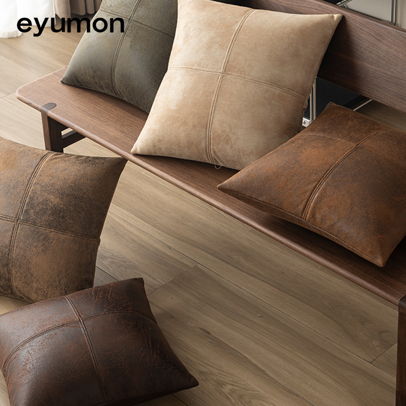 Luxurious suede-trimmed pillowcase with down filling