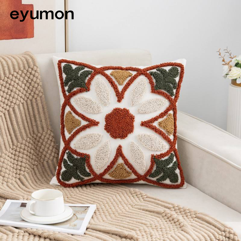 Wholesale Boho Pillow Covers Cushion Cover Geometric Flowers Tufted Throw Pillow Cover