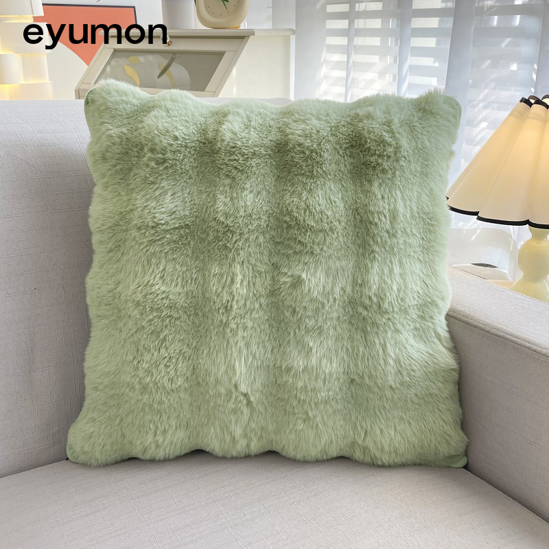 Imitation rabbit fur bubble velvet solid color plush square pillowcase wholesale