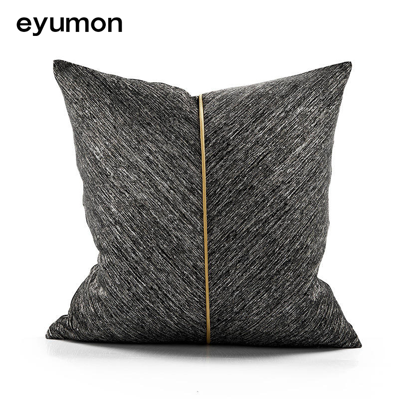 Throw Pillow Cover Luxury Jacquard Silver Gray Navy Green Decoration Pillow Cases Big Black Gold Cushion Cover