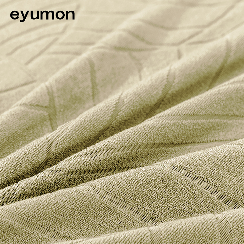 Solid color waterproof polyester fabric jacquard leaf-patterned short-pile plush sofa cover