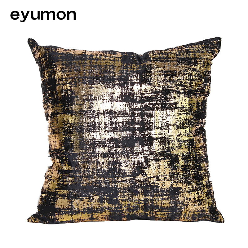 Abstract Stripes Gold Stamp Throw Pillow Covers