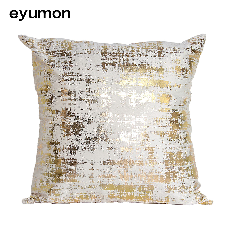 Abstract Stripes Gold Stamp Throw Pillow Covers
