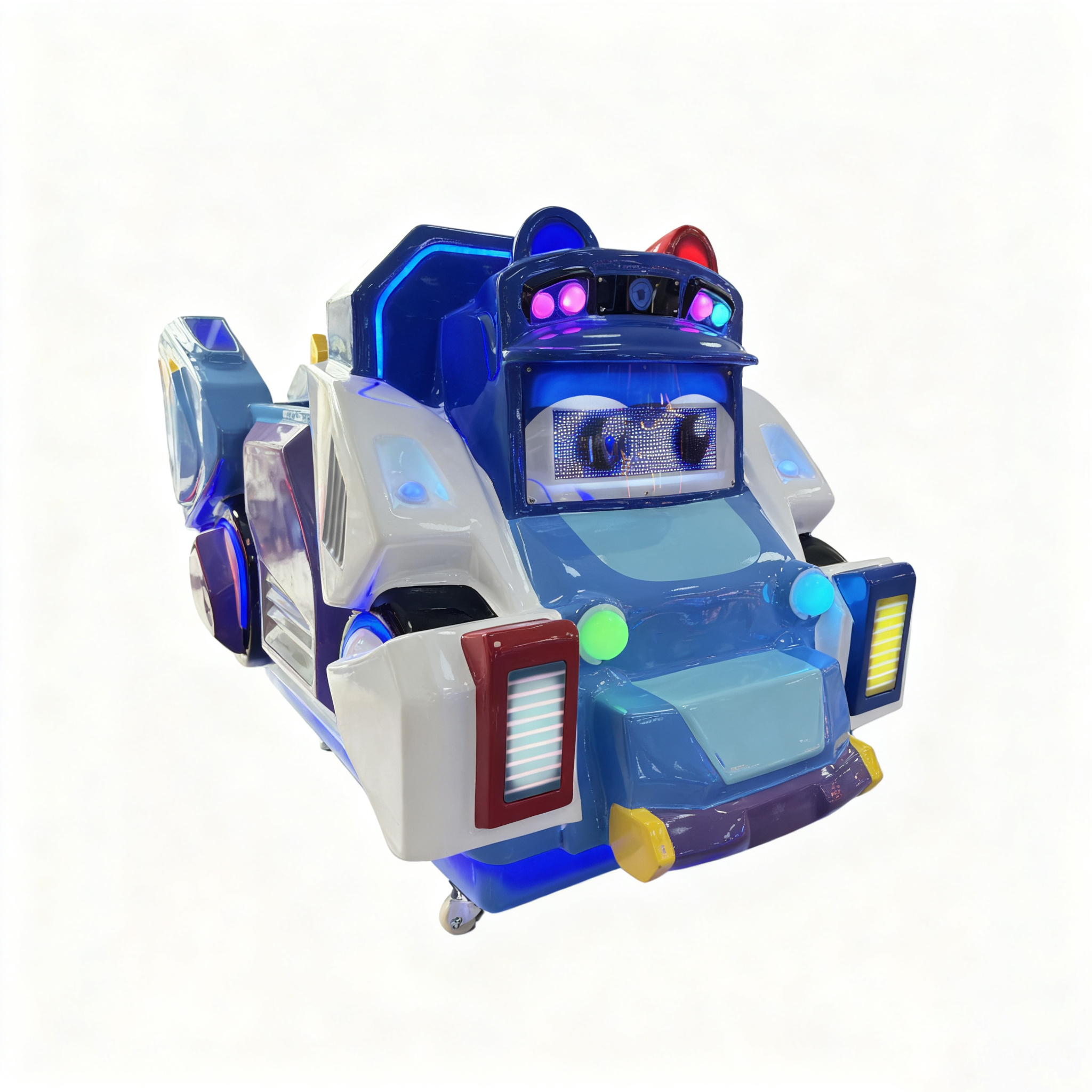 Kids Electric Police Rocking Ride on Car Coin Operated Amusement Park Mall Indoor Outdoor Cartoon Patrol Equipment