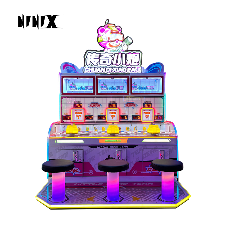 Chuan Qi Xiao Pao 3 Player Shooting Arcade Machine | Commercial Interactive Shooting Game with LED Lights for Game Centers