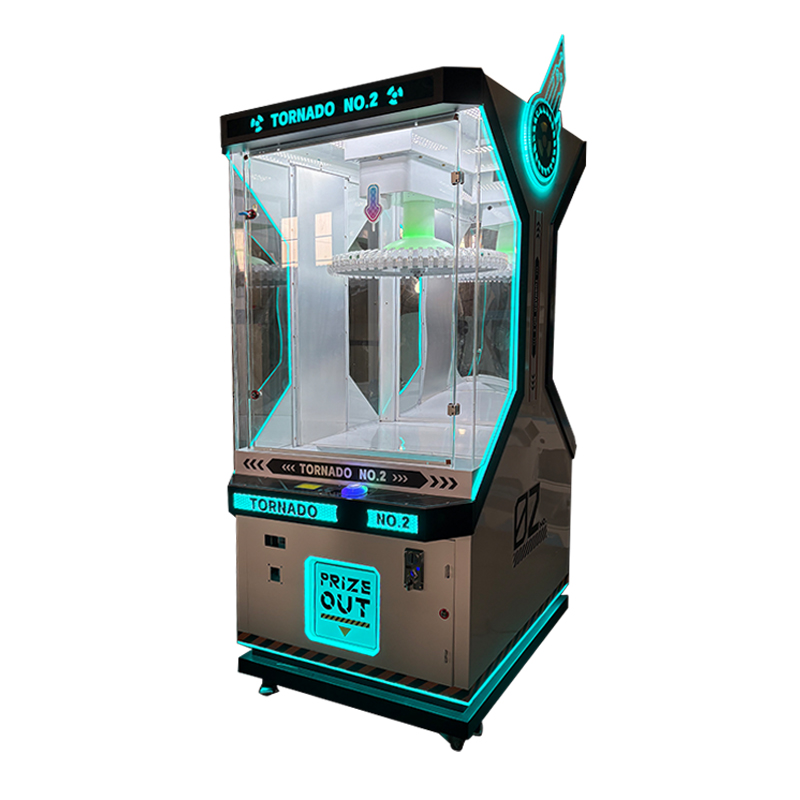 Coin Operated Prize Machine Tornado No.2 Arcade Vending Game LED Reward Cabinet Skill Challenge Machine for Mall Shop