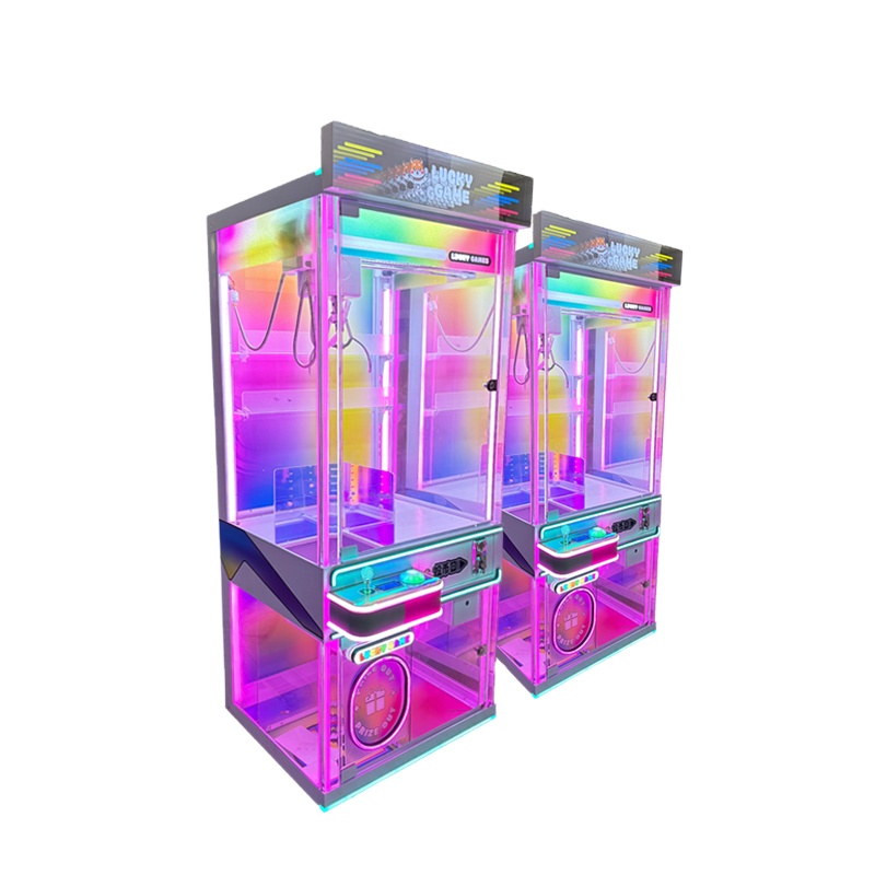 New Transparent Colorful Plush Toy Crane  Claw Crane for Sale Toy Crane Machine Doll Machine Cabinet