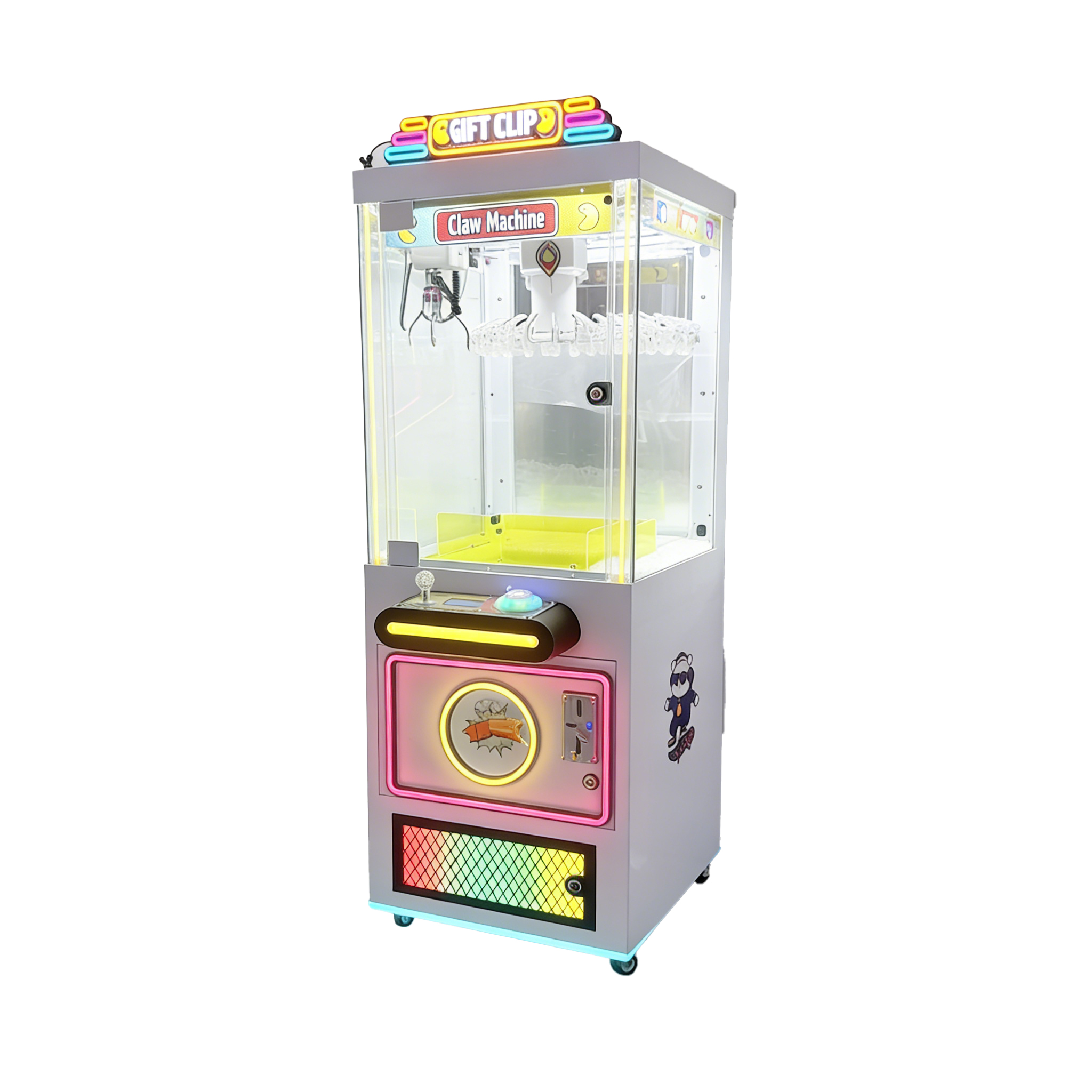 Colorful LED Lighted Metal Commercial Self-Service Claw Machine Precise Operation Entertainment Equipment for Malls Retail