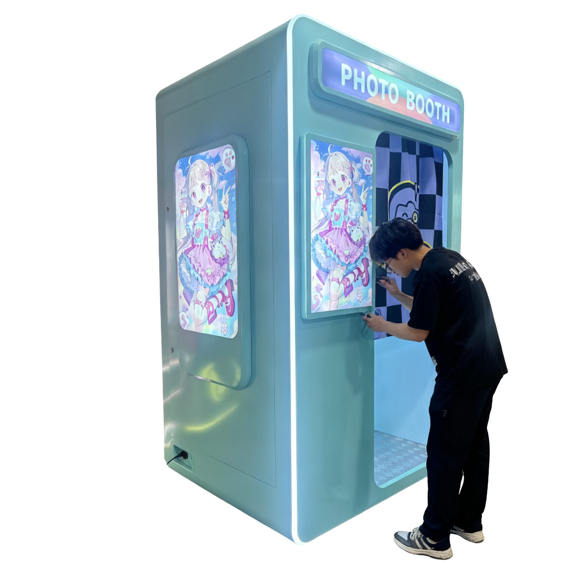 Single-Person White Coin-Operated Camera Photo-Taking Machine for Arcade Games Entrance Large Video Game Centers Shopping Malls