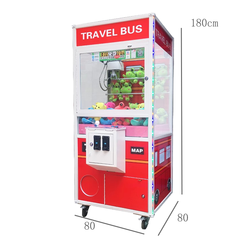 Wooden Box Coin Claw Machine Arcade Prize Grabbing Game Equipment Toy Catcher Crane Cabinet Amusement Redemption Machine English