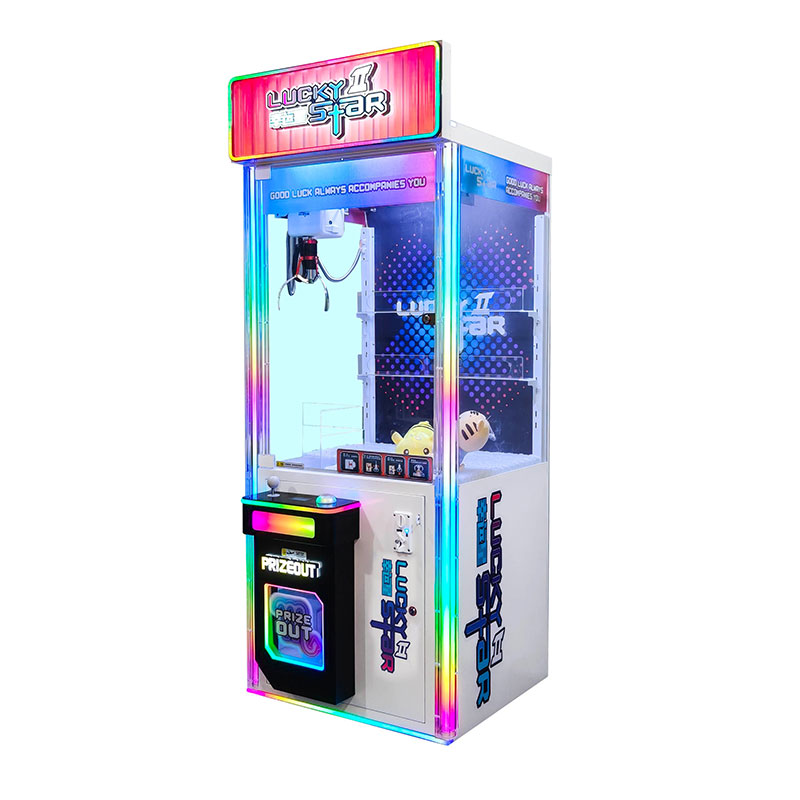 Lucky Star II Coin Operated Claw Machine | Commercial Giant Prize Crane with Colorful LED Lighting English Interface for Malls