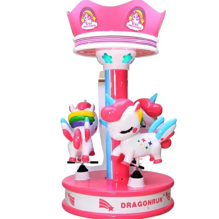 Ice-cream Shaped Children's Three-Person Merry-Go-Round Coin-Operated Children's Carousel Amusement Park Equipment