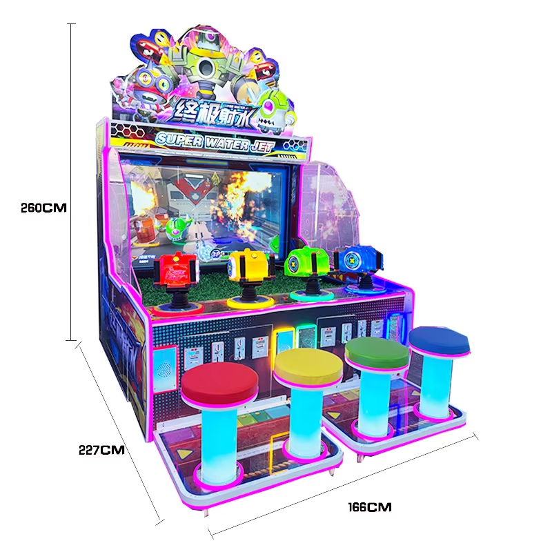 Large Four-Player Indoor Coin-Operated Video Game Equipment Attractive Zombie Garden Water Fountain Sale for Children