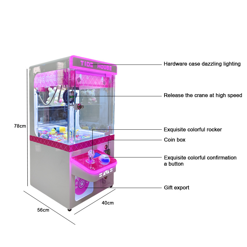 Small Customizable Home & Commercial Arcade Claw Crane Popular Coin Operated Doll Entertainment Game Console