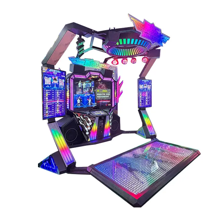 Large Scale Arcade Dance Battle Machine High Definition Visual Display Immersive LED Lights Sound Effects Game Coin Operated