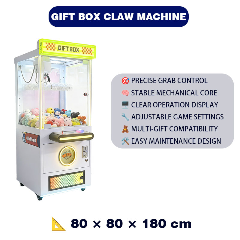 Ninix White Yellow LED Lighted Commercial Self-Service Doll Machine Metal Stainless Steel Construction 110/220V Power Gaming