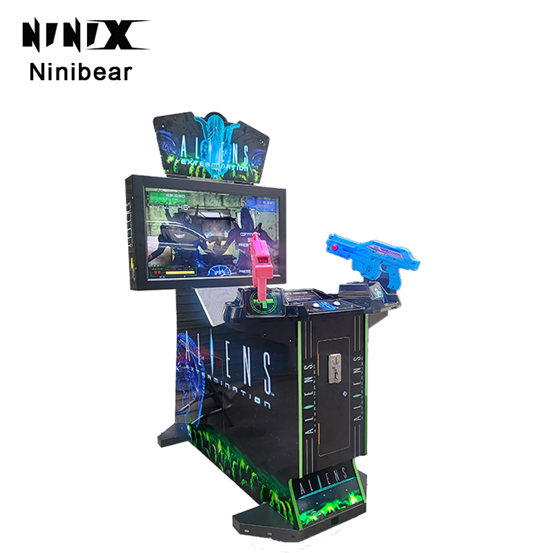 Factory Price Coin Operated 2 Players 42 Inch Video Arcade Machine Aliens Shooting Extermination  Game  Produce by  Ninibear