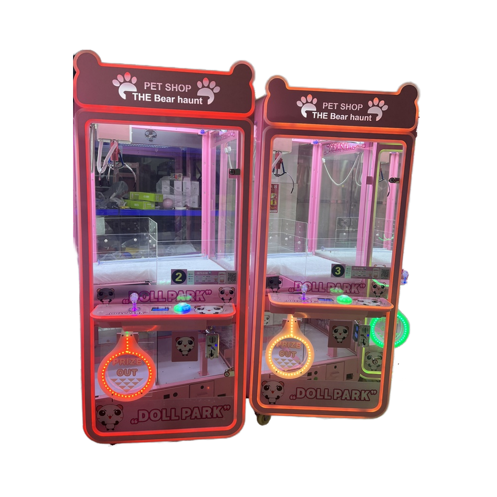 Most Popular Panda-Design Coin-Operated Crane Machine Fun Entertainment for Parent-Child Transparent Metal Claw for Game Centers