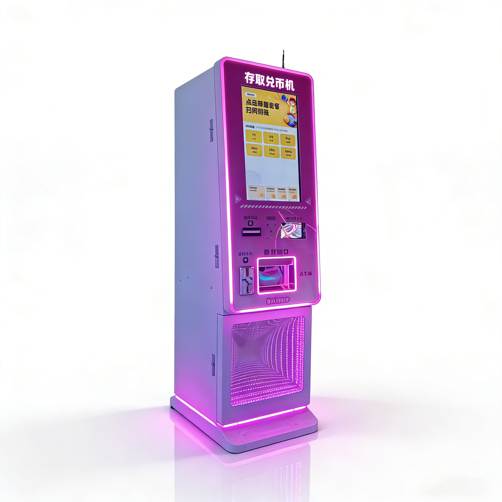 Ninix Commercial Self-Service Interactive Terminal LED Glow Clear Touch Display Metal Stainless Steel EU/US/UK/AU Plug Gaming