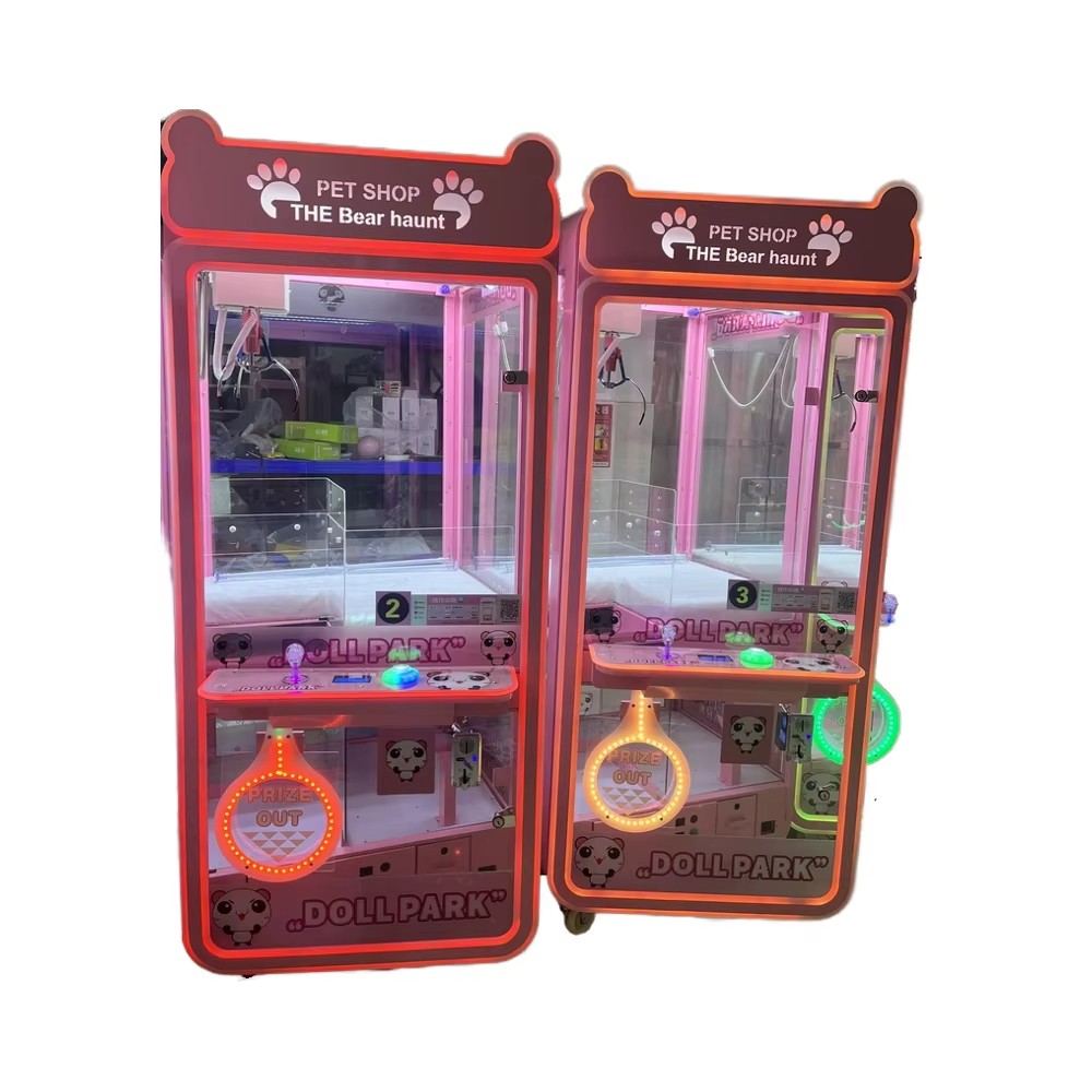 Large Transparent Metal Claws Panda-Theme Arcade Video Game Machine Commercial Doll-Catching Equipment for Coin Operated Games