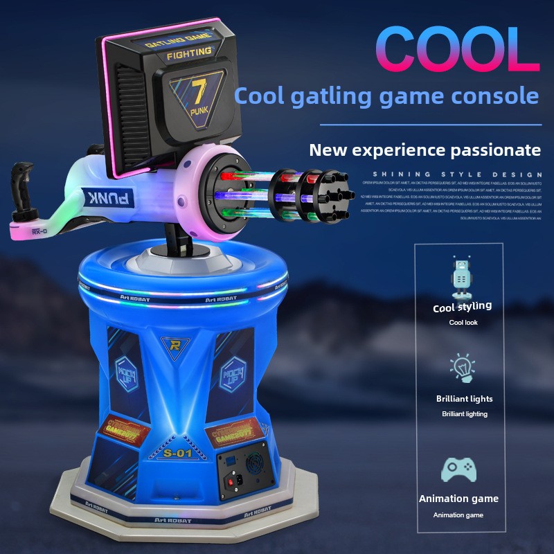 Children's Coin-Operated Gatling Shooting Video Game Machine for Mall Square Entertainment Centers and Game Cities