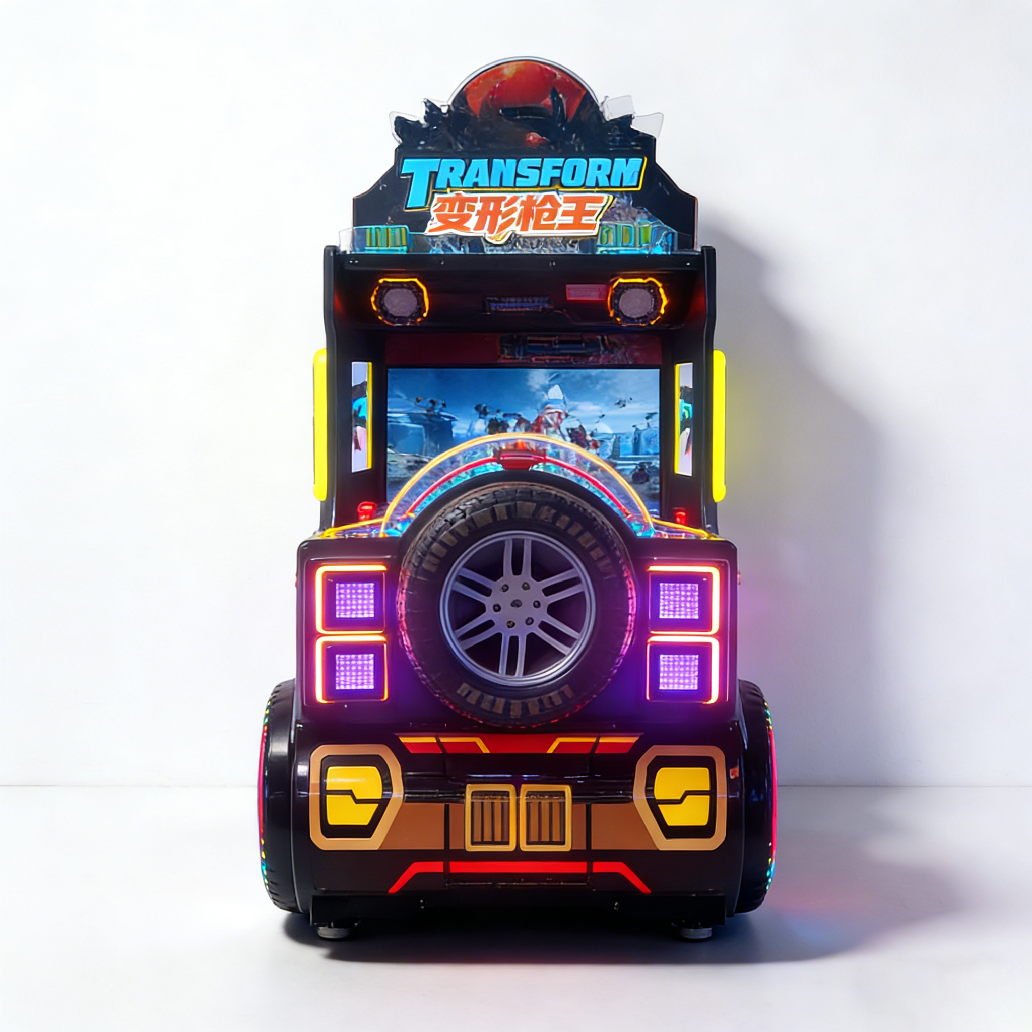 Turbo Race Car-Shaped Commercial Arcade Racing Game Machine Neon LED Lighted Immersive Interactive Entertainment Equipment Game