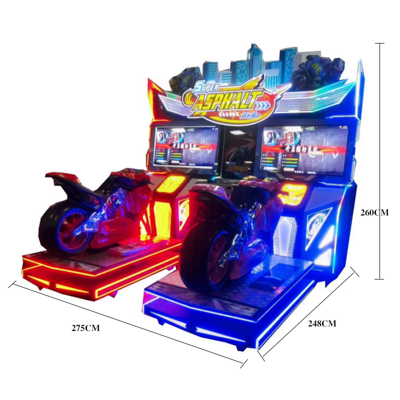 Coin Operated Motorcycle Racing Arcade Machine Dual Player Moto Ride Simulator Game for Amusement Park Mall Game Center