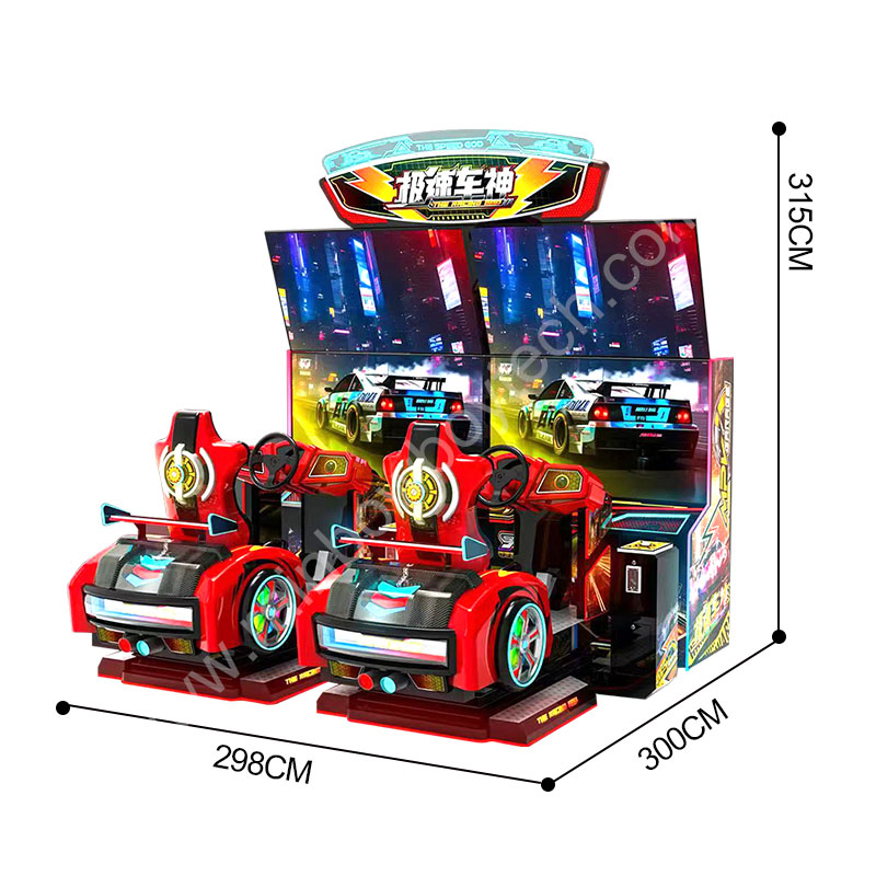 Dual-Screen Dynamic Racing Machine Top Speed Two-Person Coin-Operated Game for Game Room Equipment