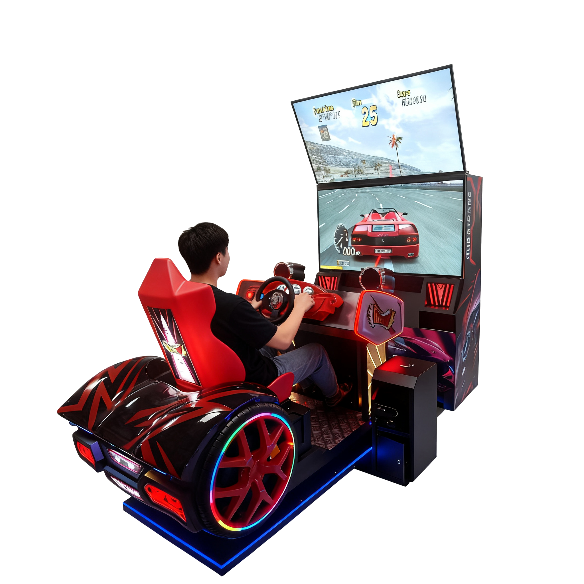 NINIX Deluxe Racing Simulator Machine Electric Driving Arcade Game Motion Seat Steering Wheel Equipment Mall Family Park 1 Year