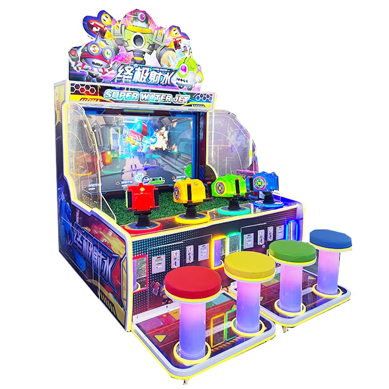 Large Four-Player Indoor Coin-Operated Video Game Equipment Attractive Zombie Garden Water Fountain Sale for Children