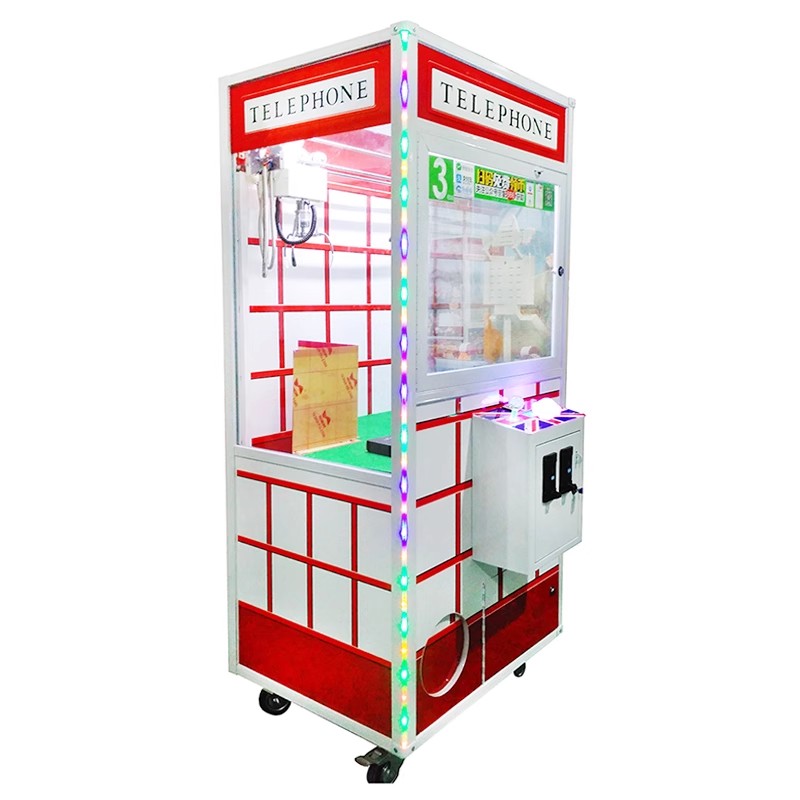 Wooden Box Coin Claw Machine Arcade Prize Grabbing Game Equipment Toy Catcher Crane Cabinet Amusement Redemption Machine English