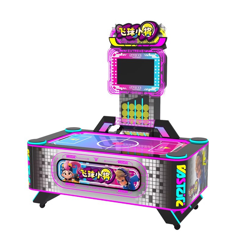 Fly Ball Kid Interactive Arcade Air Hockey Game Machine Vibrant LED Lighting Multi-Player Table Hockey Family Coin Operated