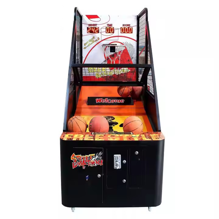 Coin-Operated Electromechanical Basketball Scoring Machine Great for Indoor Sports Shooting Adults Play Great for City Metal