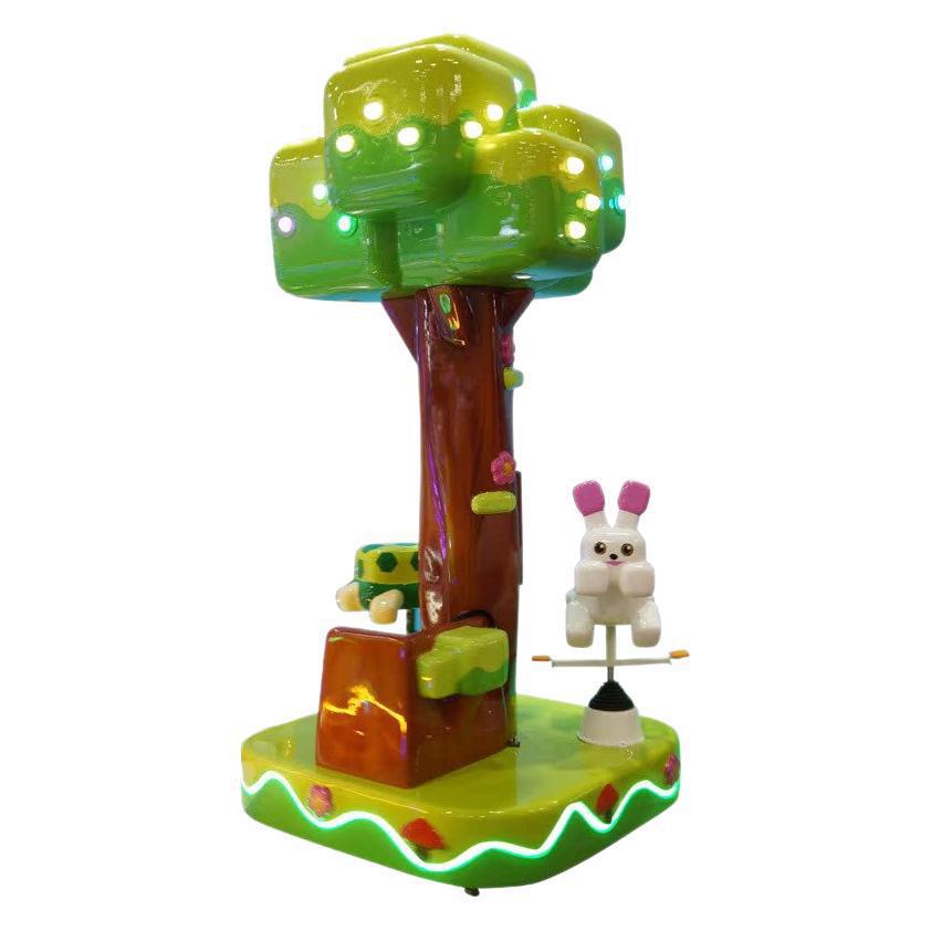 2025 New Model 3-Person Carousel Merry-Go-Round Game Machine Coin-Operated Turtle-Hare Racing for Children Made of Durable Metal