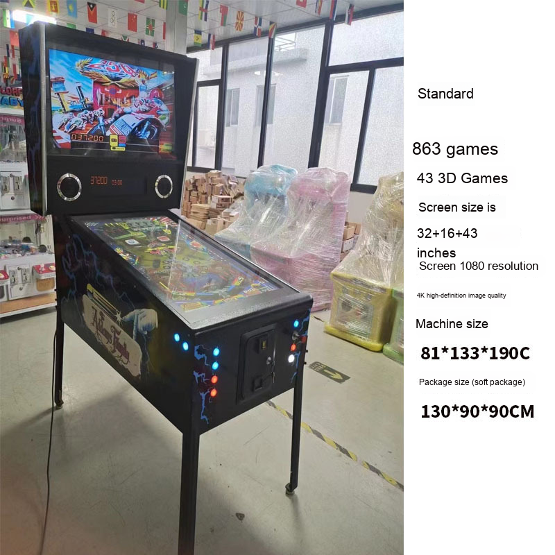 European American Coin-Operated Video Game Pinball Machine 1-Year 6+ Years Entertainment Wooden Bar English Arcade Metal