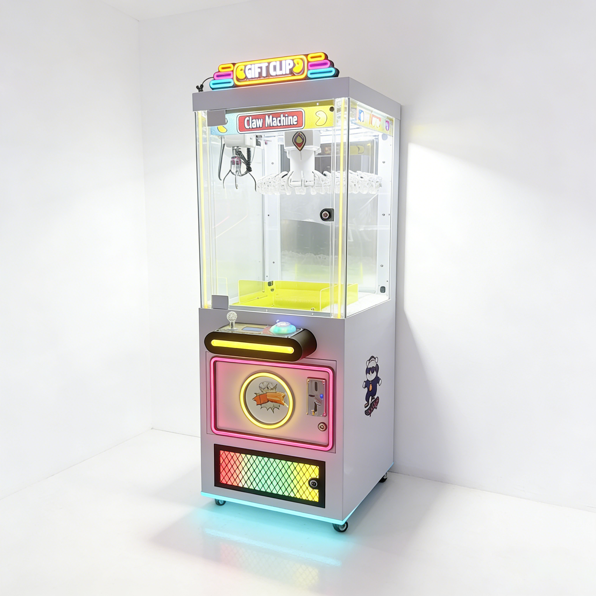 Colorful LED Lighted Metal Commercial Self-Service Claw Machine Precise Operation Entertainment Equipment for Malls Retail