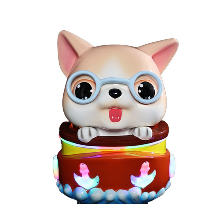 Indoor Playground Cute Cute Dog Fibreglass Swing Machine Coin Operation 3D Game Screen Children Ride Arcade Console