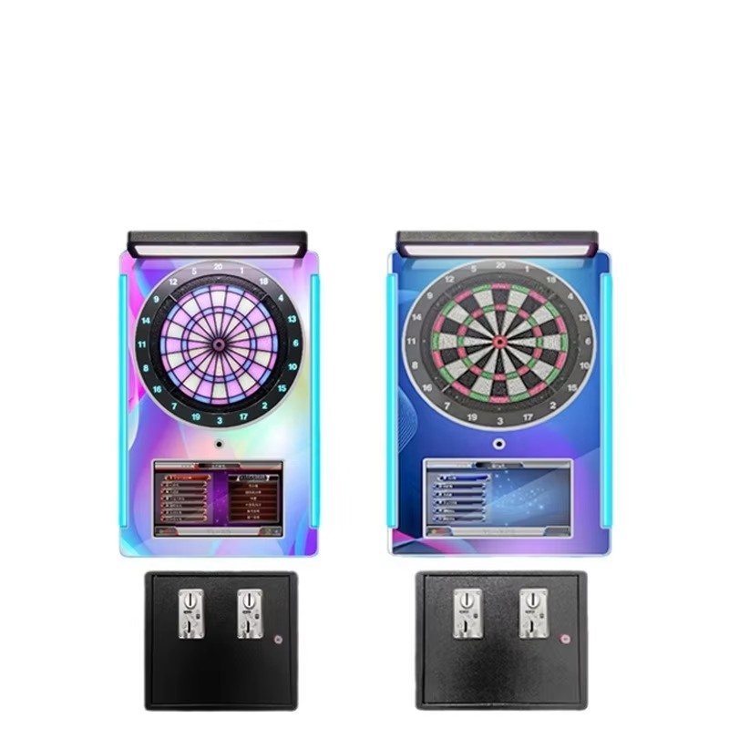 Coin Operated Plastic Electronic Dart Vending Machine Arcade LED Soft Tip Darts Game Board 18