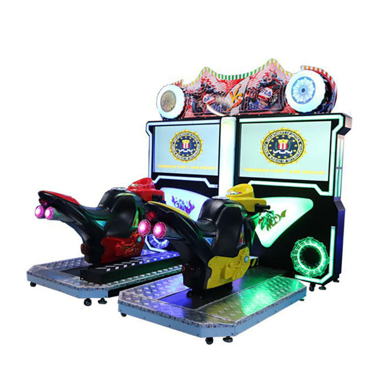 Two-Player Coin-Operated Arcade Motorcycle Racing Simulator Entertainment Game Console