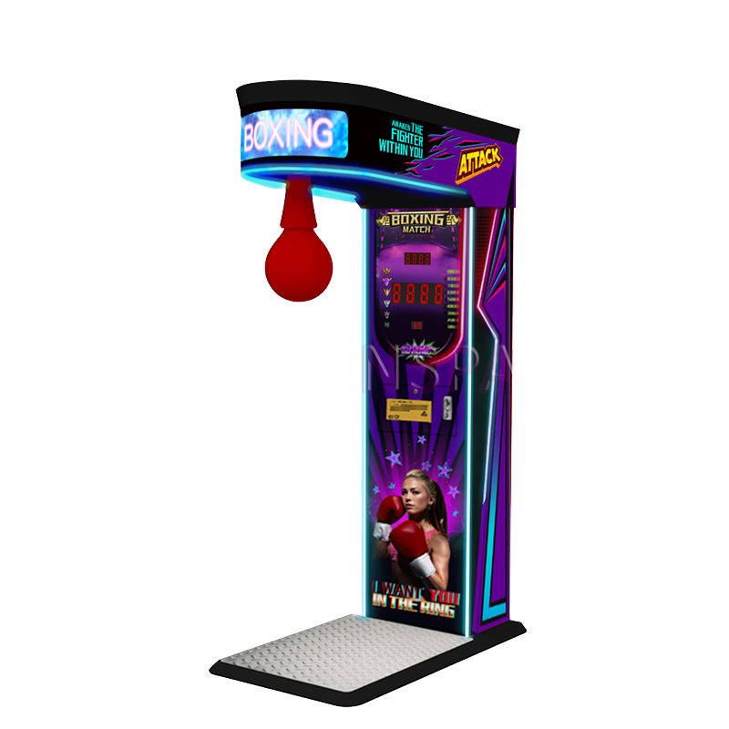 Commercial Coin-Operated Arcade Boxing Machine Electronic Indoor Playground for Strength Testing Stress Relief Durable Metal