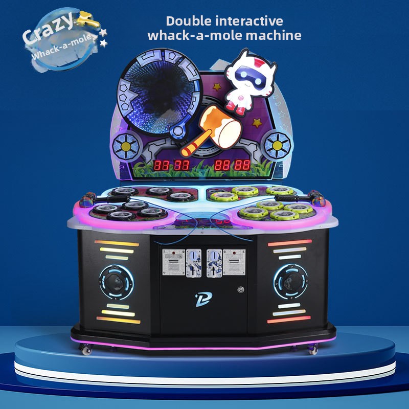 Colorful LED Lighting Coin Operated Multi-Player Whack Mole Arcade Game Machine Interactive Hammer Based Family Game