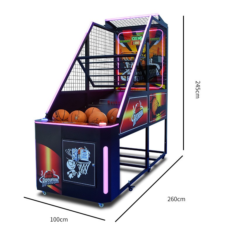 Adult Indoor Electronic Arcade with Lights Deluxe Basketball Game Console Coin Operation Game Interactive Game Shooting Machine