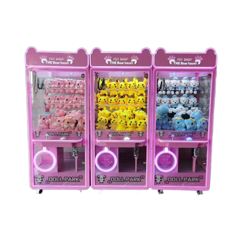 Most Popular Panda-Design Coin-Operated Crane Machine Fun Entertainment for Parent-Child Transparent Metal Claw for Game Centers
