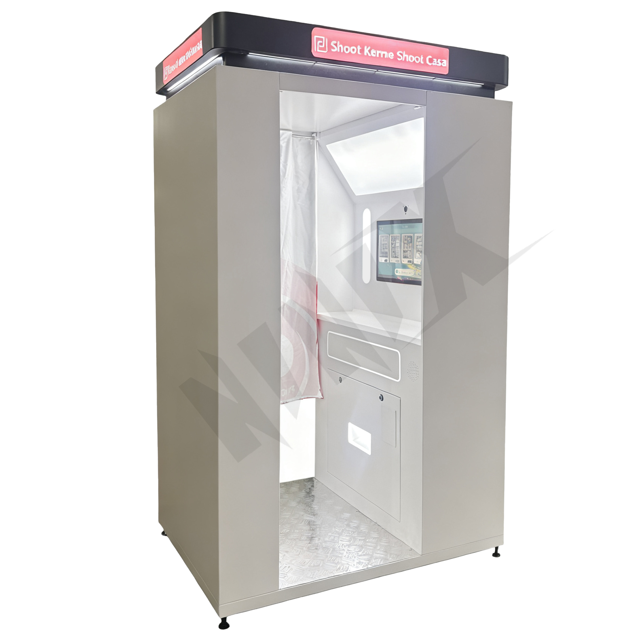 Coin Operated HD Photo Booth Private Cabin Smart Lighting Touchscreen Printing Machine for Mall Arcade