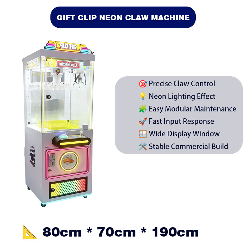 Colorful LED Lighted Metal Commercial Self-Service Claw Machine Precise Operation Entertainment Equipment for Malls Retail