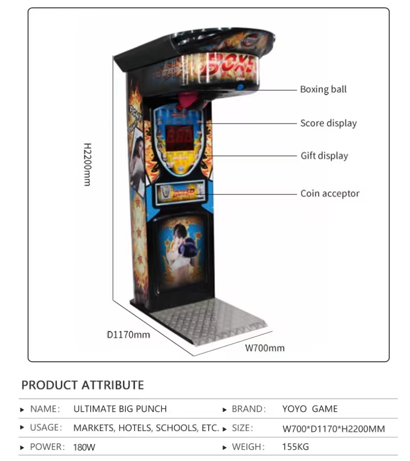 Outdoor Dragon Boxing Machine Metal Arcade Equipment Arm Strength Test Digital Printing Logo 220v Voltage Mall Coke Experiences