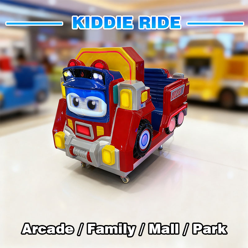 Kids Coin Operated Fire Truck Kiddie Ride Amusement Park Mall Indoor Outdoor Electric Cartoon Rescue Equipment