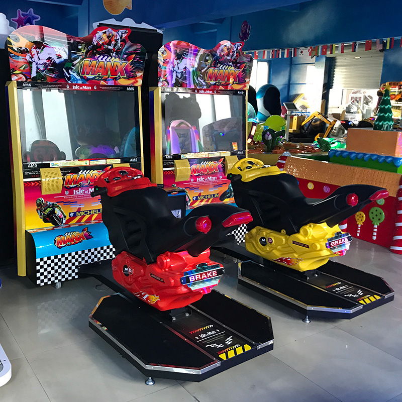 NINIX TT547 Motorcycle Racing Arcade Game Console Coin-Operated with Metal & ABS Plastic Construction 1-Year Warranty