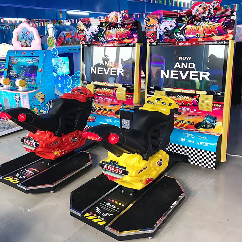 NINIX TT547 Motorcycle Racing Arcade Game Console Coin-Operated with Metal & ABS Plastic Construction 1-Year Warranty