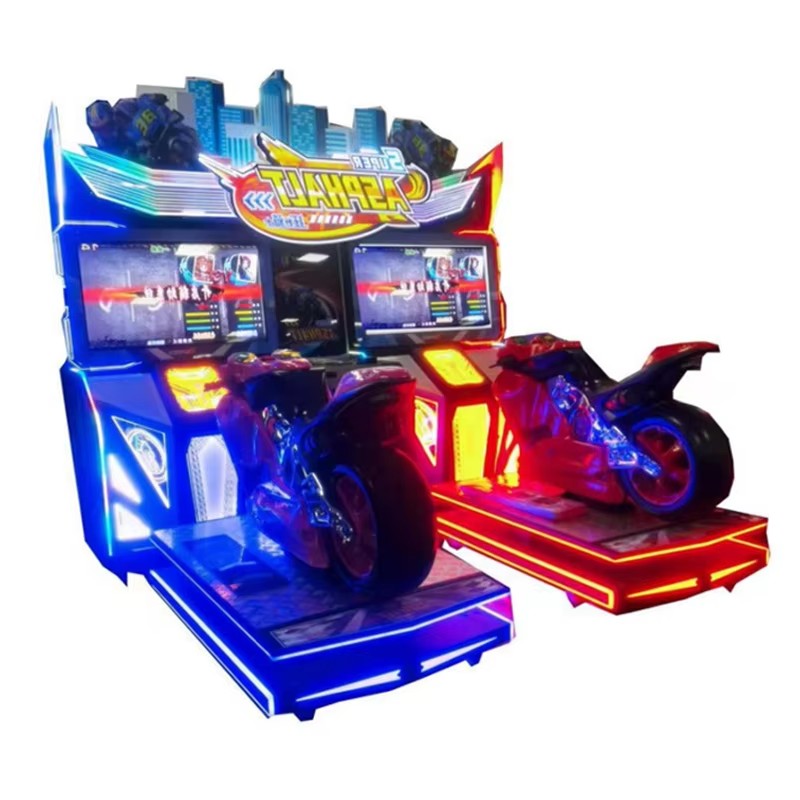 Coin Operated Motorcycle Racing Arcade Machine Dual Player Moto Ride Simulator Game for Amusement Park Mall Game Center